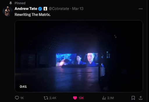 Andrew Tate's matching venue video (Ye present) vs TB's earlier footage